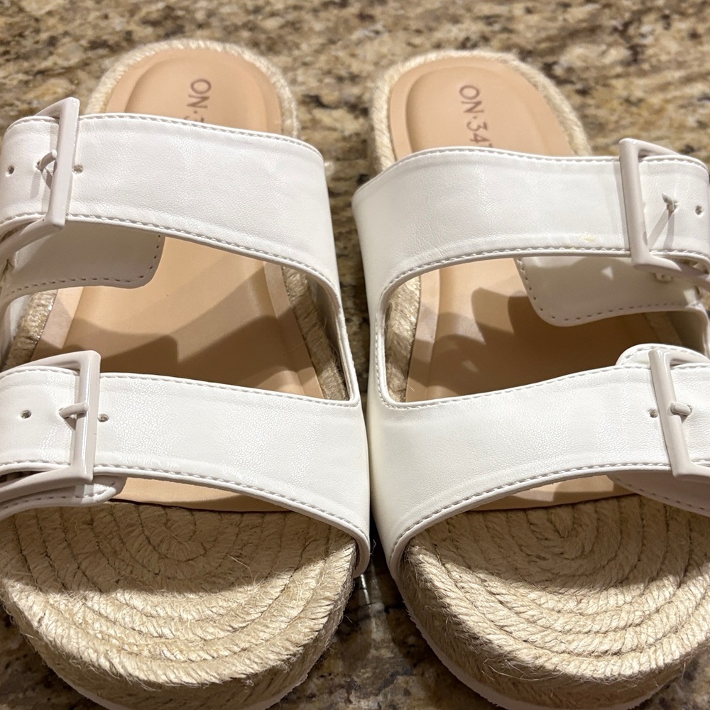 ON-34™ Women's White Buckle Sandals - Picture 3 of 7
